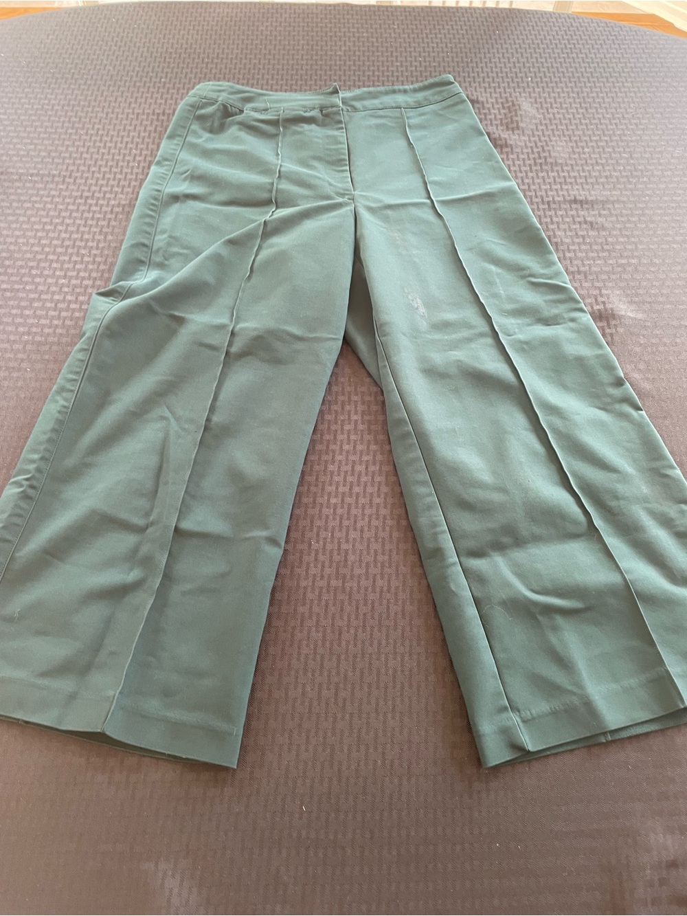 CYNTHIA ROWLEY Hunter Green Goucho Wide Leg ¾ Pants Size 8